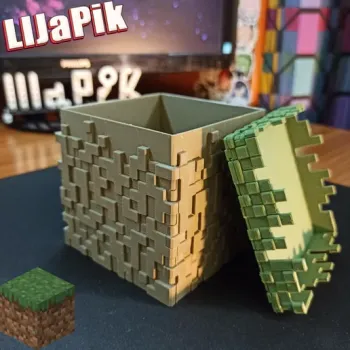 Minecraft Fűblokk Persely Doboz