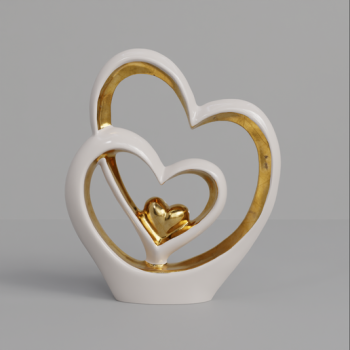 Minimalista Összefonódó Szívek Szobor