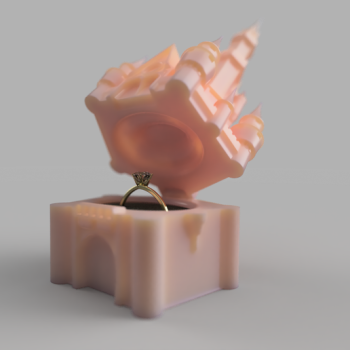 Disney stílusú kastély gyűrűtartó doboz