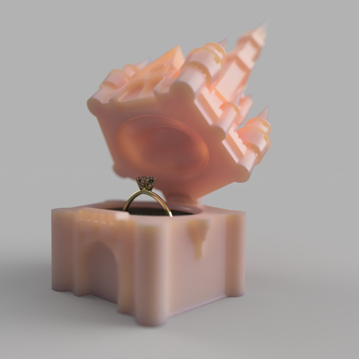 Disney stílusú kastély gyűrűtartó doboz