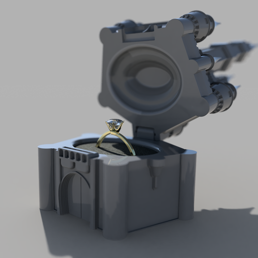 Disney stílusú kastély gyűrűtartó doboz