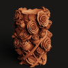 Örök Rózsa Csokor Váza - 3D Nyomtatott Virágdísz