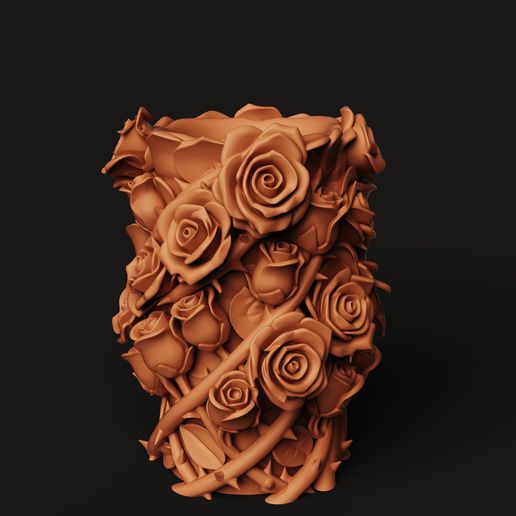 Örök Rózsa Csokor Váza - 3D Nyomtatott Virágdísz