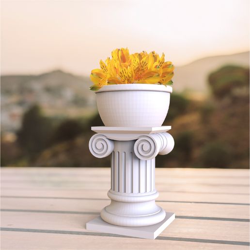 Görög Római Oszlop Virágtartó STL Fájl