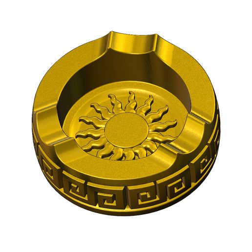 Görög kulcsmintás napfaragás hamutál 3D nyomtatott modell