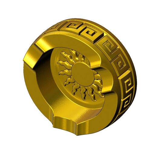 Görög kulcsmintás napfaragás hamutál 3D nyomtatott modell