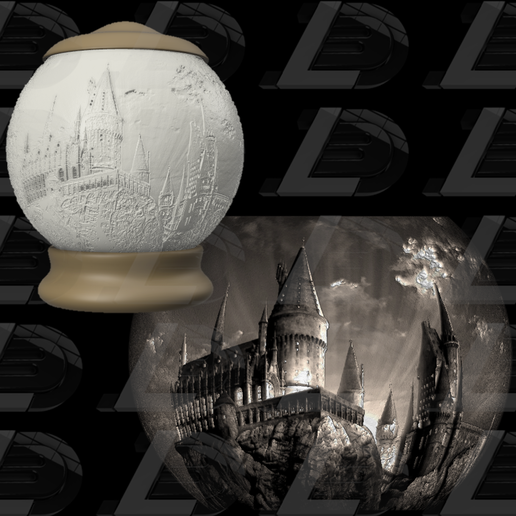 Harry Potter éjjeli fény lithophane (Roxfort kastély)
