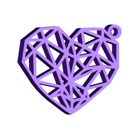 Geometrikus Szív Kulcstartó