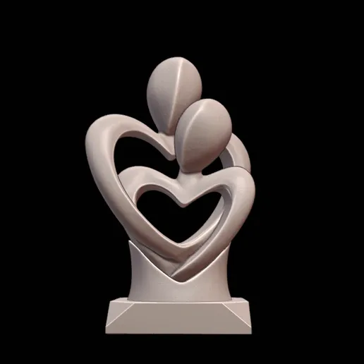 Szív és Szerelem Szobor - Egyedi 3D Nyomtatott Ajándék